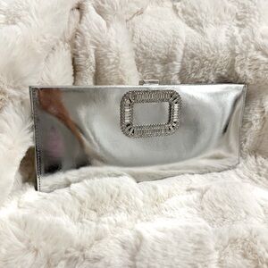 Roger Vivier Pilgrim Silver Mirror Clutch Bag
